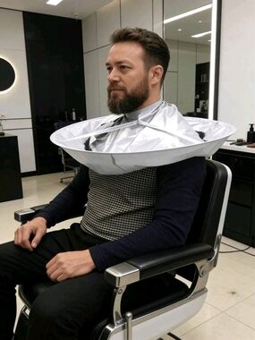 Men's Silver Beard Trimming Cape Hair Catcher